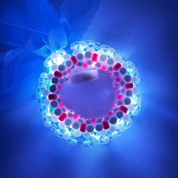 LASR Love Dream Light Up Ribbon Rave Kandi Bracelet - Picture 3 of 6